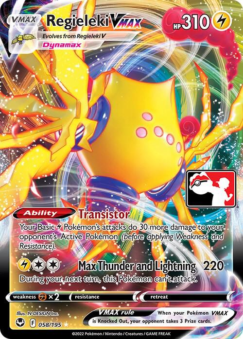 Regieleki VMAX 058/195 card from Prize Pack Series Cards