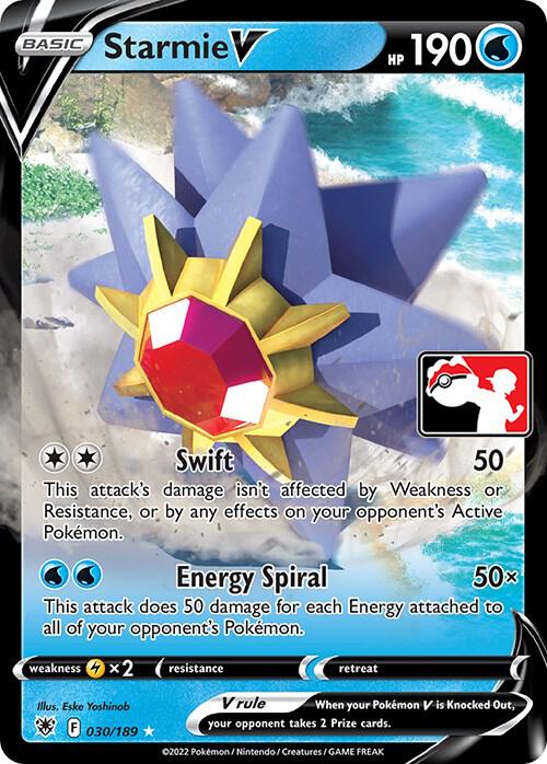 Starmie V 030/189 card from Prize Pack Series Cards