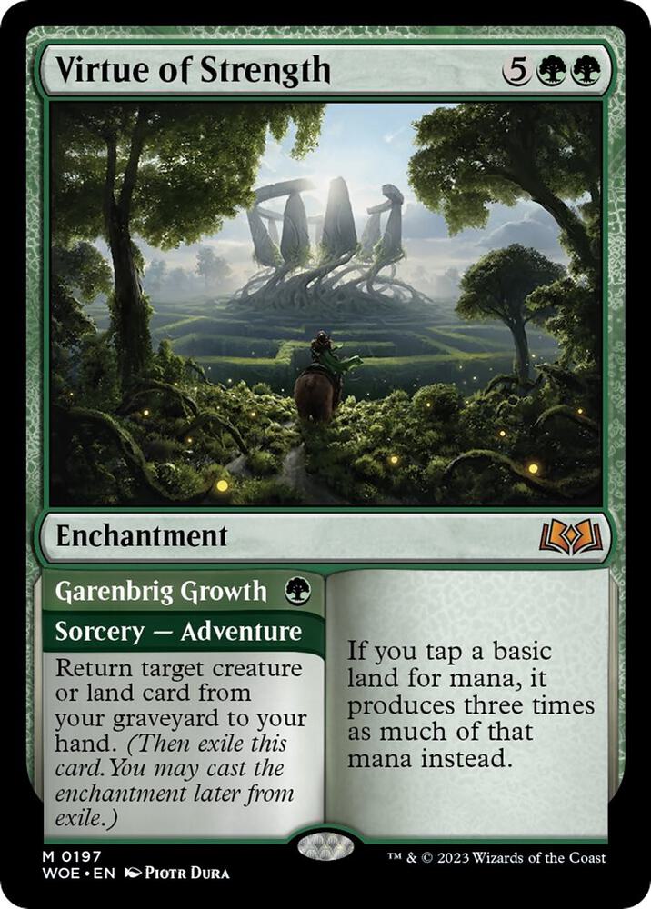 Virtue of Strength 197 card from Wilds of Eldraine