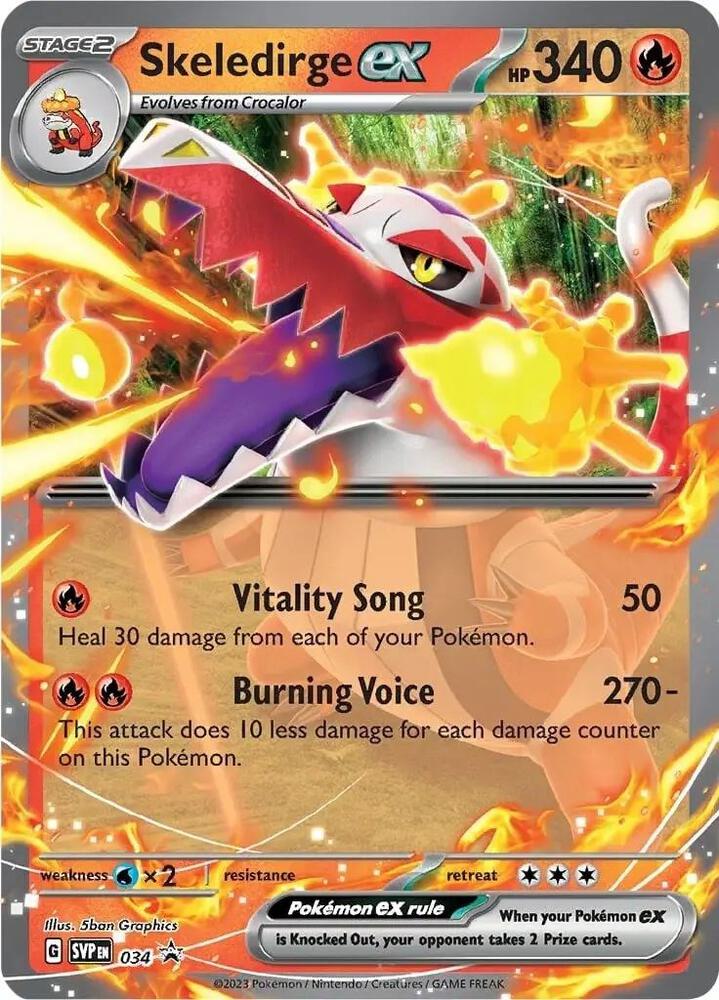 Skeledirge ex 034 card from SV: Scarlet & Violet Promo Cards