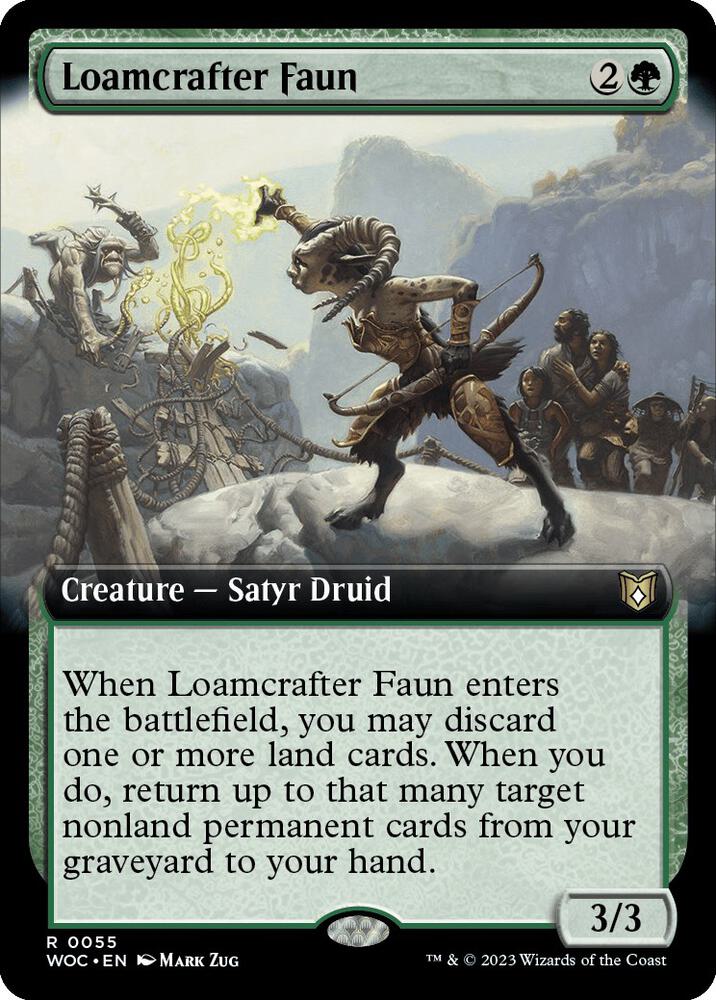 Loamcrafter Faun (Extended Art) 55 card from Commander: Wilds of Eldraine