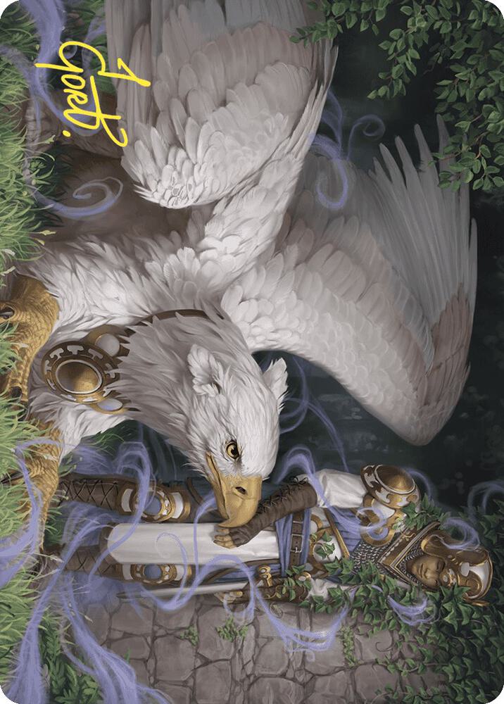 Dutiful Griffin Art Card (Gold-Stamped Signature) 3 card from Art Series: Wilds of Eldraine