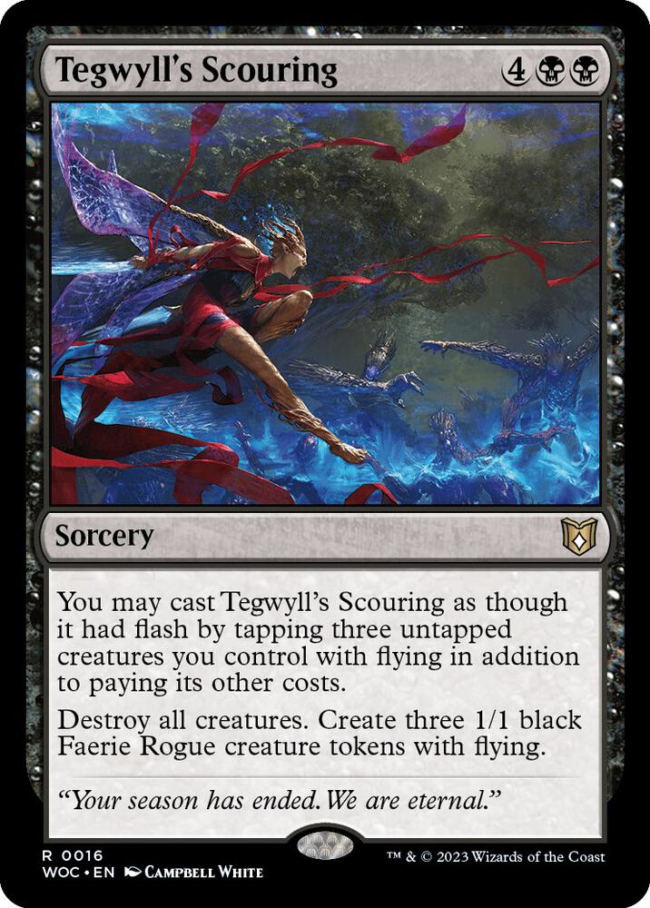 Tegwyll's Scouring 16 card from Commander: Wilds of Eldraine
