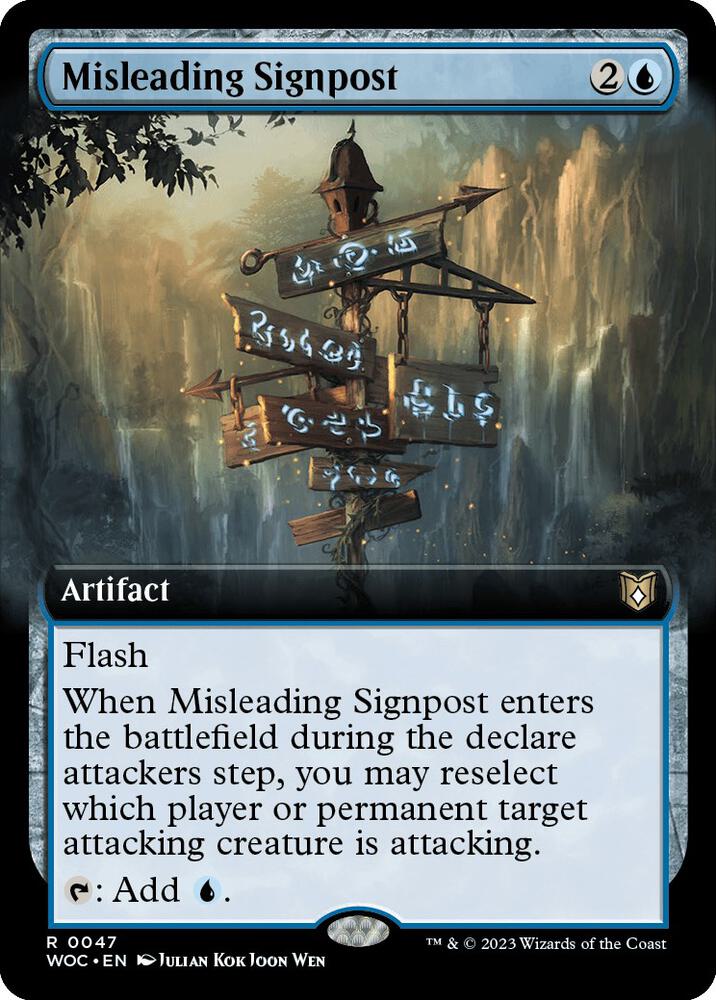 Misleading Signpost (Extended Art) 47 card from Commander: Wilds of Eldraine