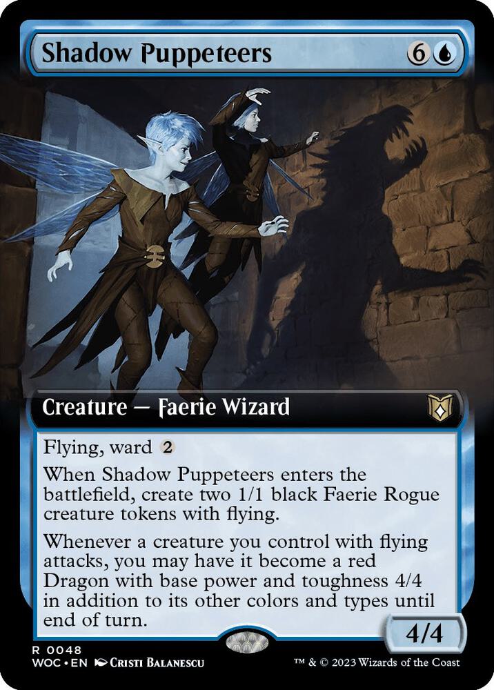 Shadow Puppeteers (Extended Art) 48 card from Commander: Wilds of Eldraine