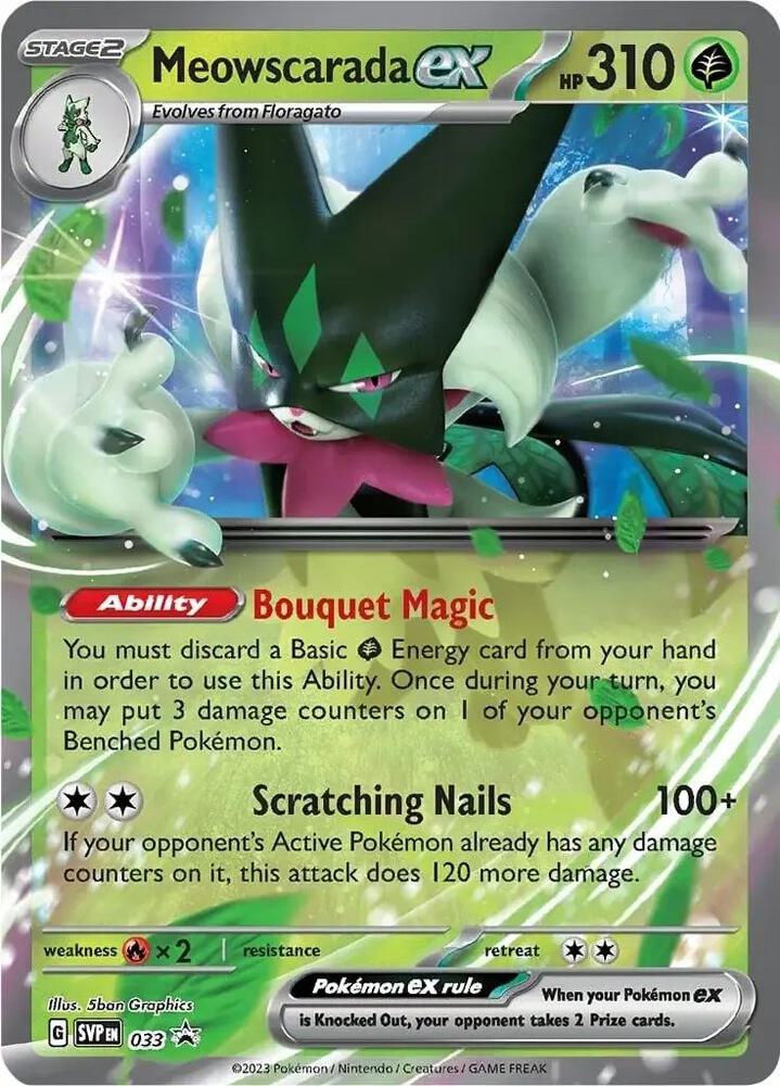 Meowscarada ex 033 card from SV: Scarlet & Violet Promo Cards