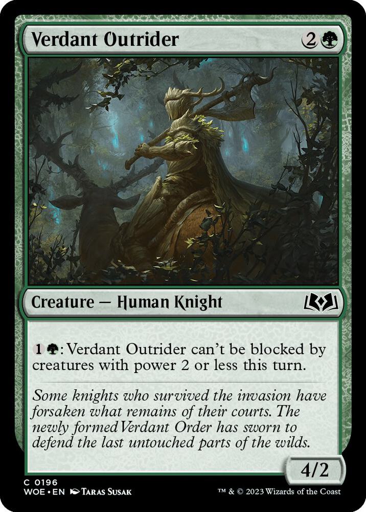 Verdant Outrider 196 card from Wilds of Eldraine
