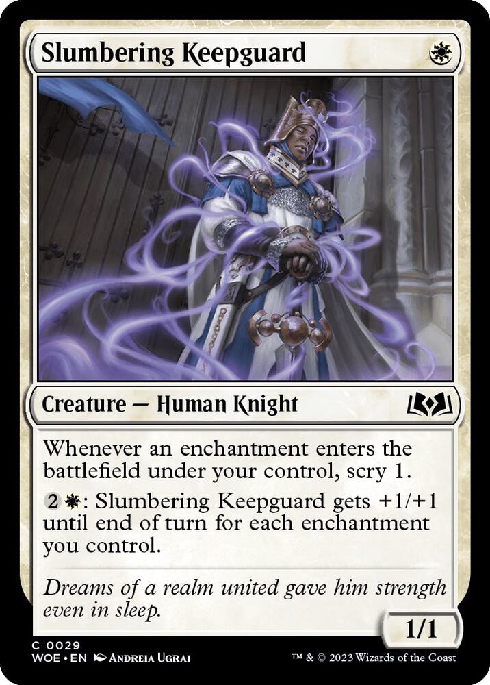 Slumbering Keepguard 29 card from Wilds of Eldraine