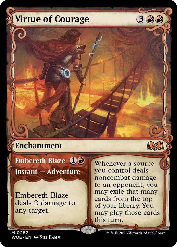 Virtue of Courage (Showcase) 282 card from Wilds of Eldraine