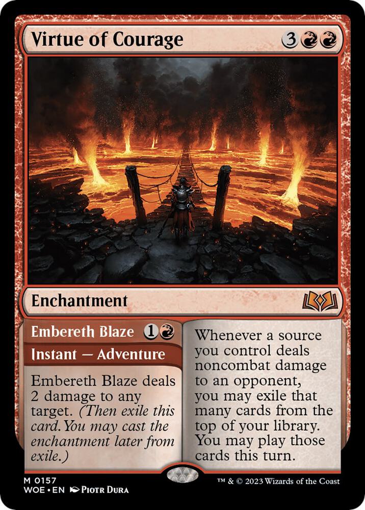 Virtue of Courage 157 card from Wilds of Eldraine