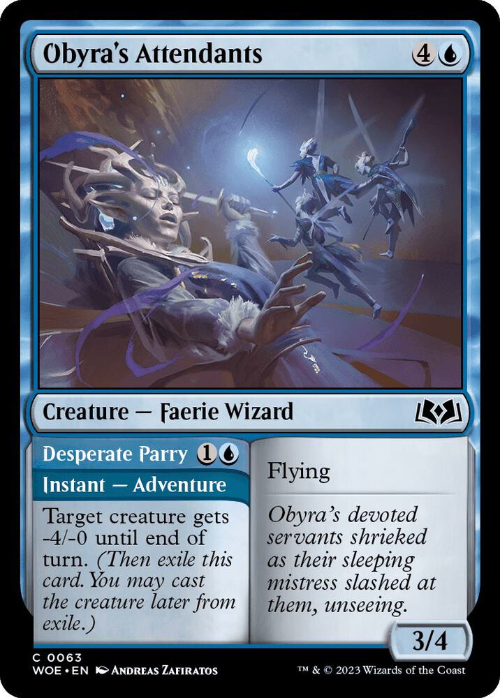 Obyra's Attendants 63 card from Wilds of Eldraine