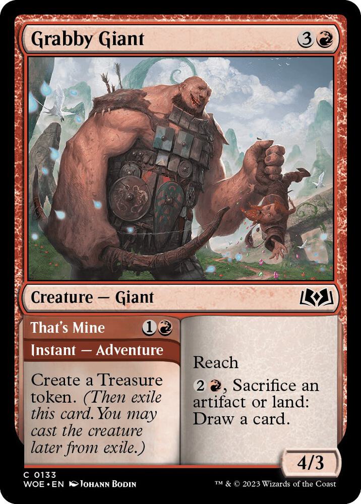 Grabby Giant 133 card from Wilds of Eldraine
