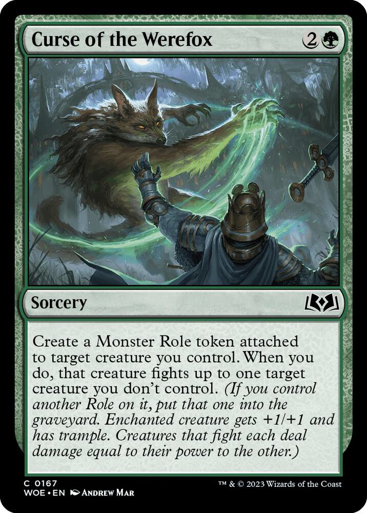Curse of the Werefox 167 card from Wilds of Eldraine