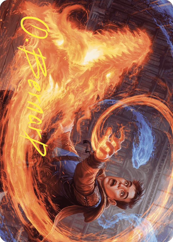 Frantic Firebolt Art Card (Gold-Stamped Signature) 16 card from Art Series: Wilds of Eldraine