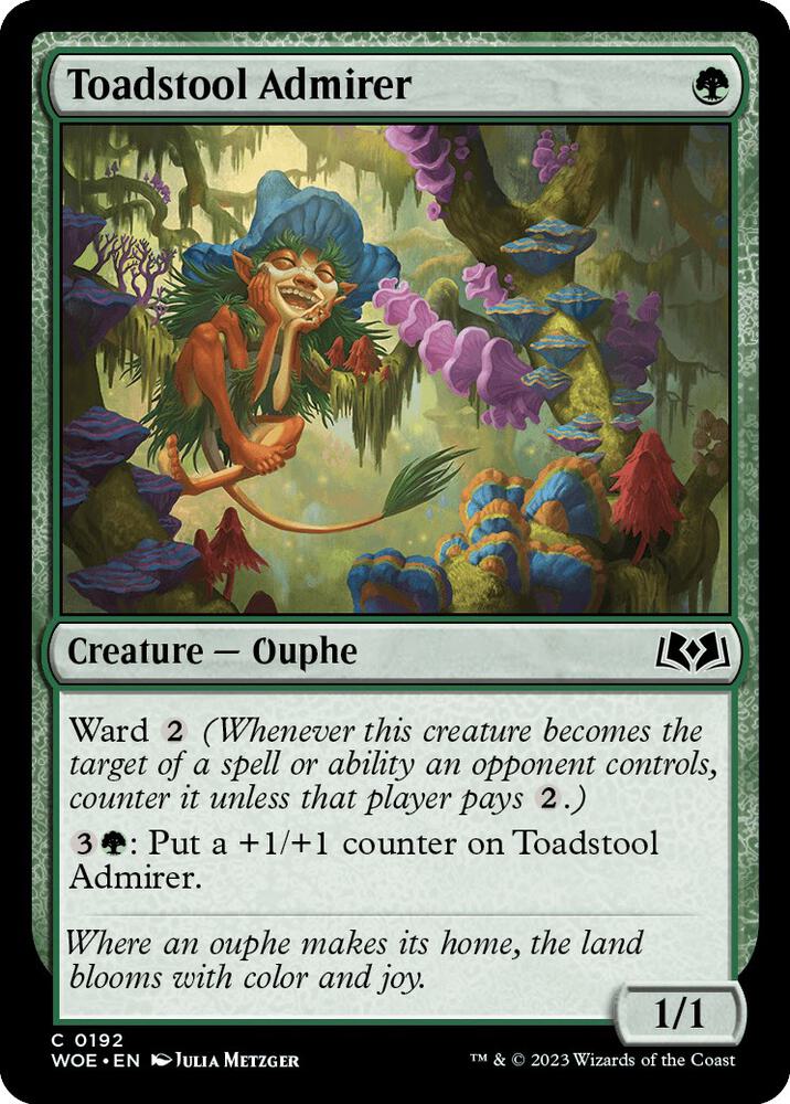 Toadstool Admirer 192 card from Wilds of Eldraine