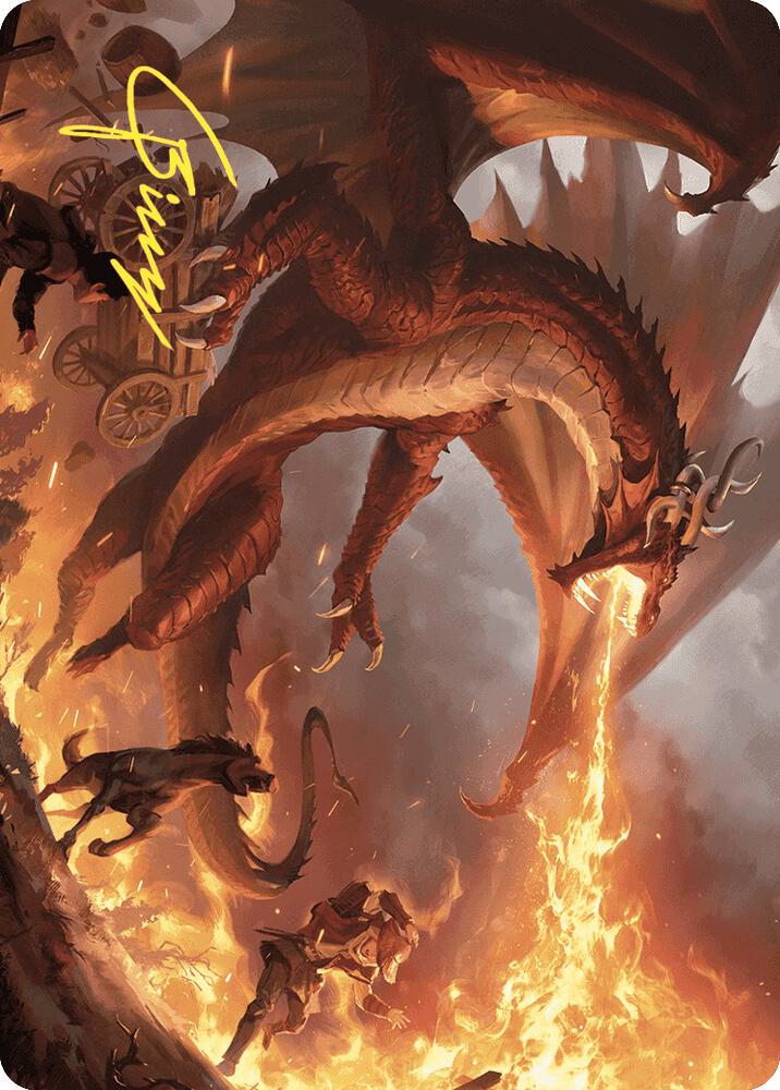 Realm-Scorcher Hellkite Art Card (Gold-Stamped Signature) 19 card from Art Series: Wilds of Eldraine