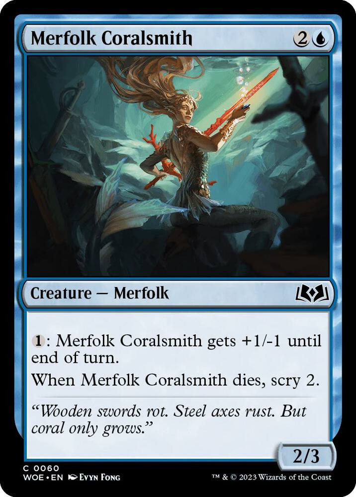 Merfolk Coralsmith 60 card from Wilds of Eldraine