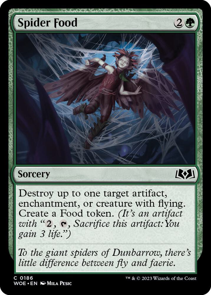 Spider Food 186 card from Wilds of Eldraine
