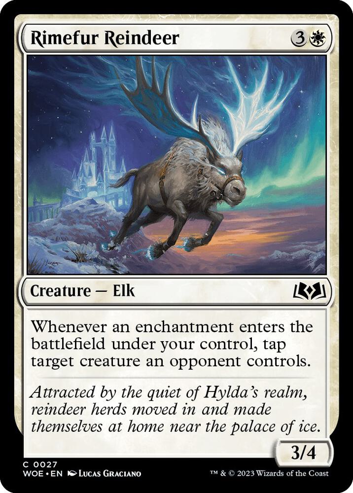 Rimefur Reindeer 27 card from Wilds of Eldraine