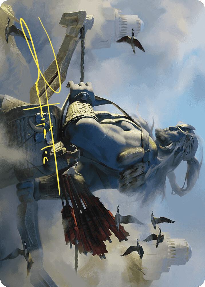 Skybeast Tracker Art Card (Gold-Stamped Signature) 27 card from Art Series: Wilds of Eldraine
