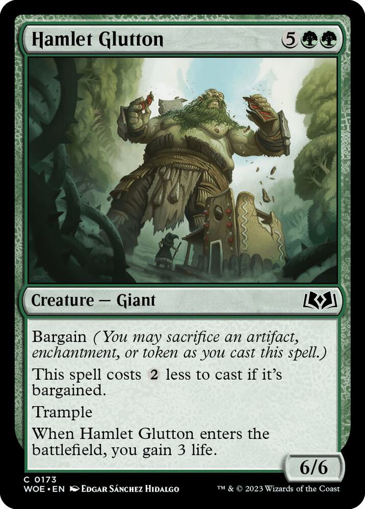 Hamlet Glutton 173 card from Wilds of Eldraine