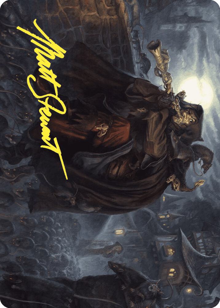 Totentanz, Swarm Piper Art Card (Gold-Stamped Signature) 33 card from Art Series: Wilds of Eldraine
