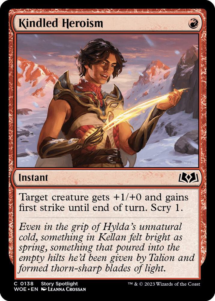 Kindled Heroism 138 card from Wilds of Eldraine