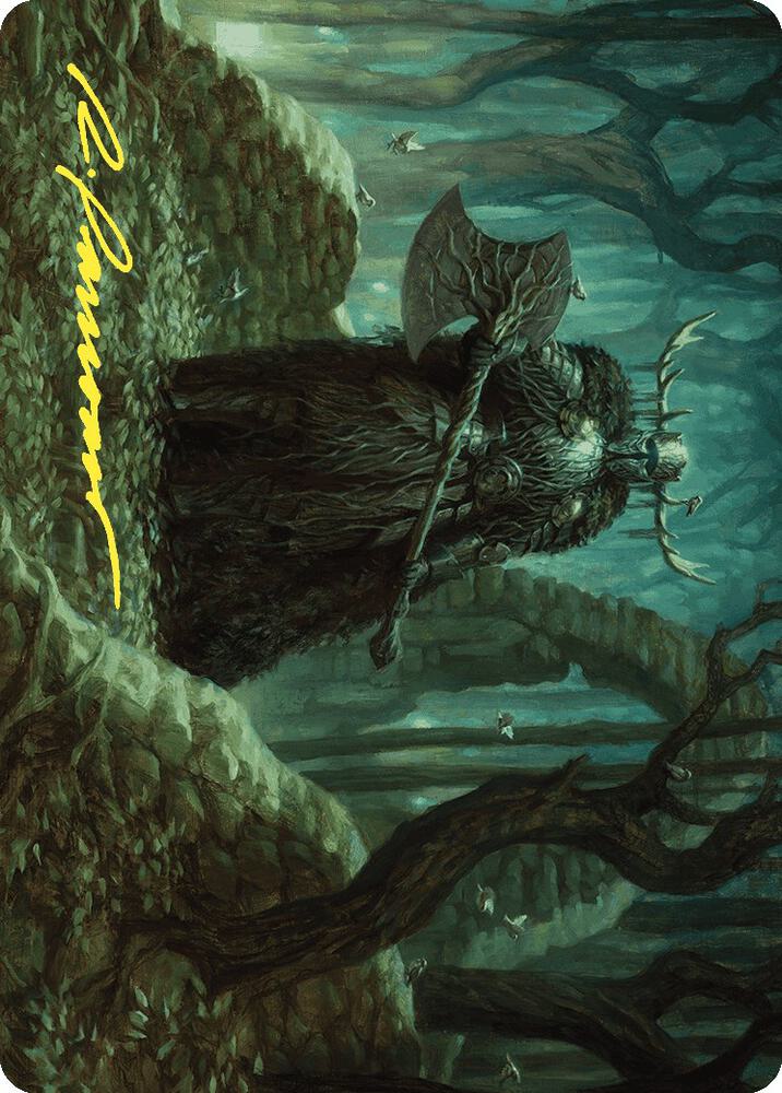 Mosswood Dreadknight Art Card (Gold-Stamped Signature) 40 card from Art Series: Wilds of Eldraine