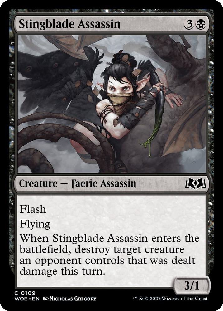 Stingblade Assassin 109 card from Wilds of Eldraine