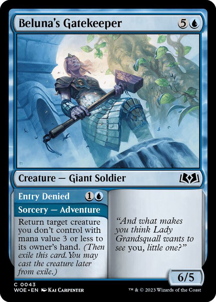 Beluna's Gatekeeper 43 card from Wilds of Eldraine