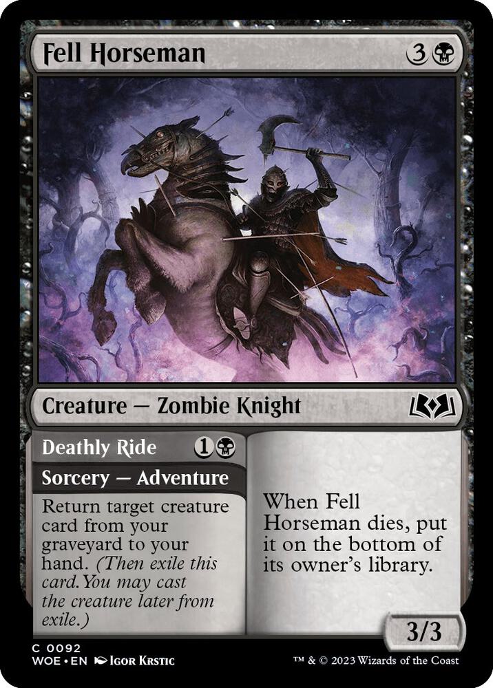 Fell Horseman 92 card from Wilds of Eldraine
