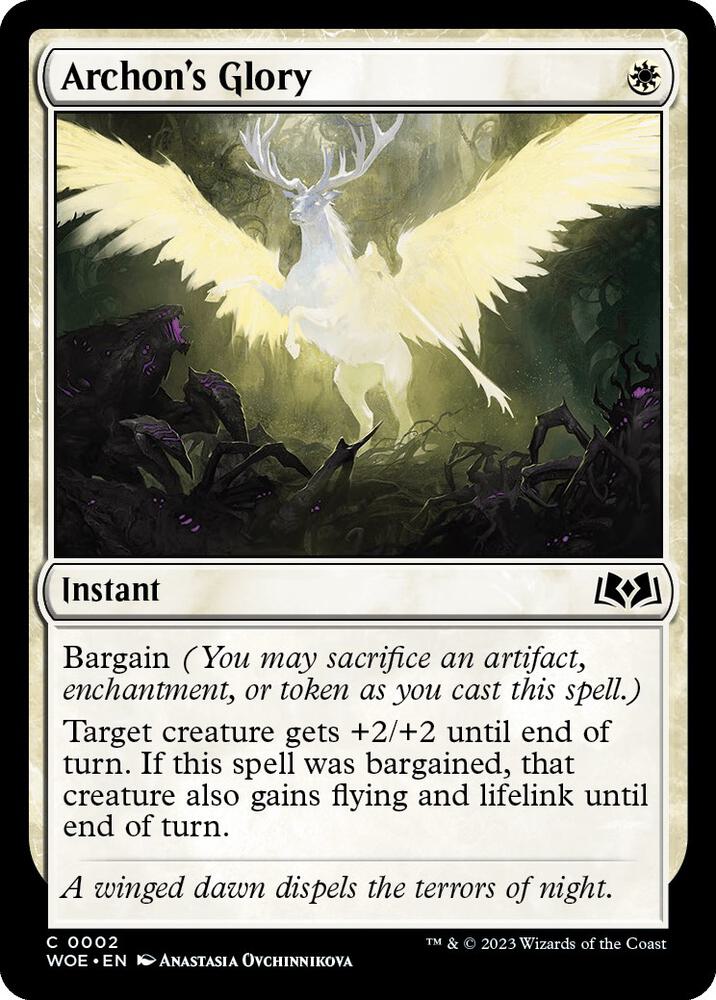 Archon's Glory 2 card from Wilds of Eldraine