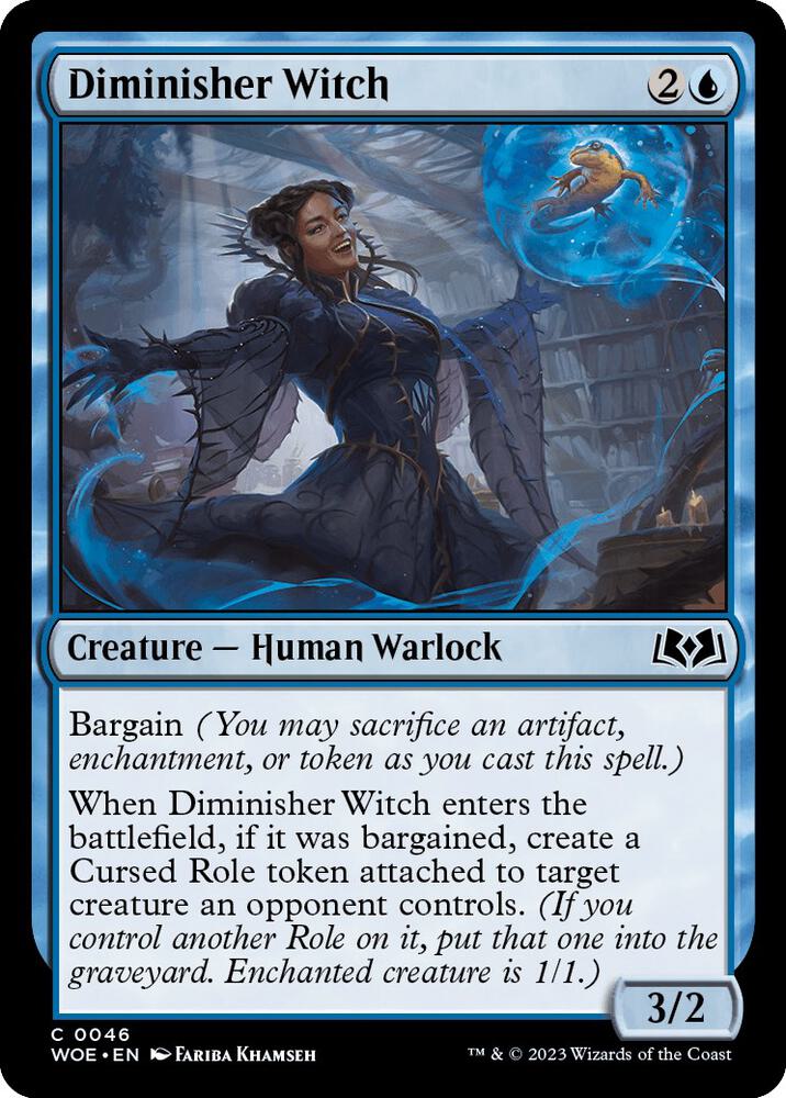 Diminisher Witch 46 card from Wilds of Eldraine