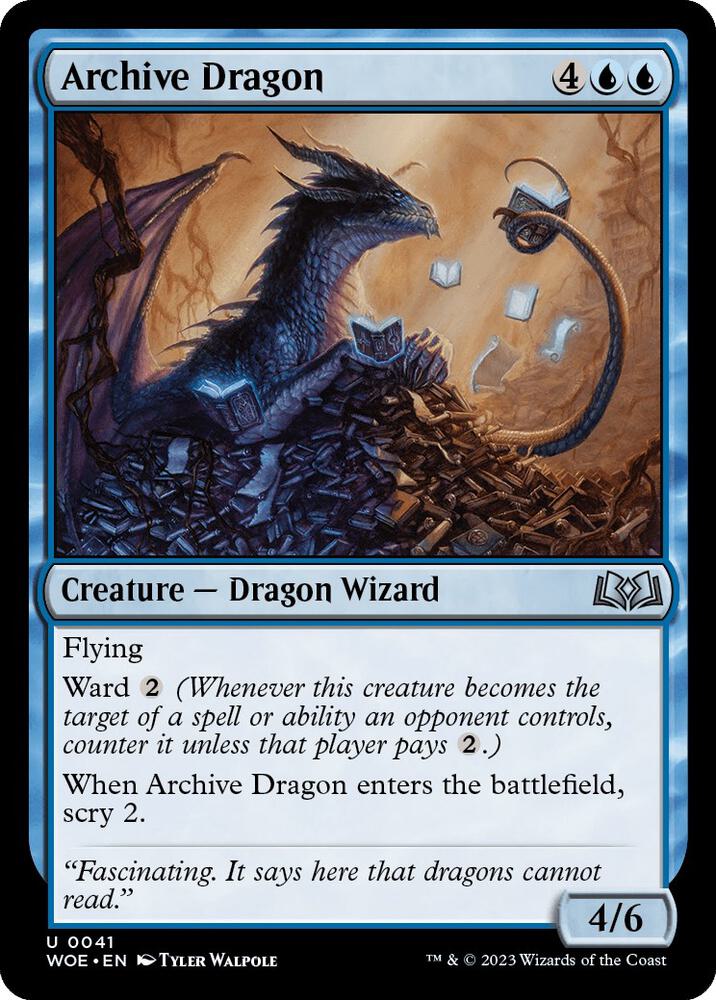 Archive Dragon 41 card from Wilds of Eldraine