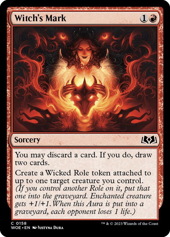 Witch's Mark 158 card from Wilds of Eldraine