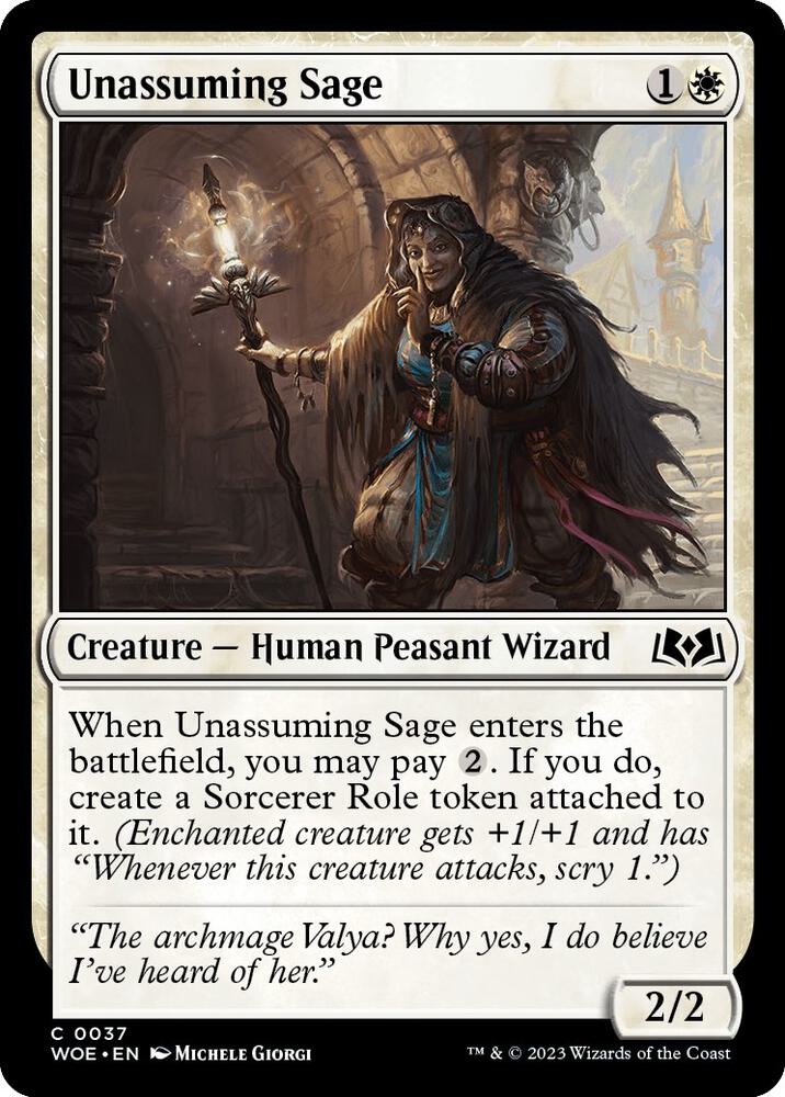 Unassuming Sage 37 card from Wilds of Eldraine