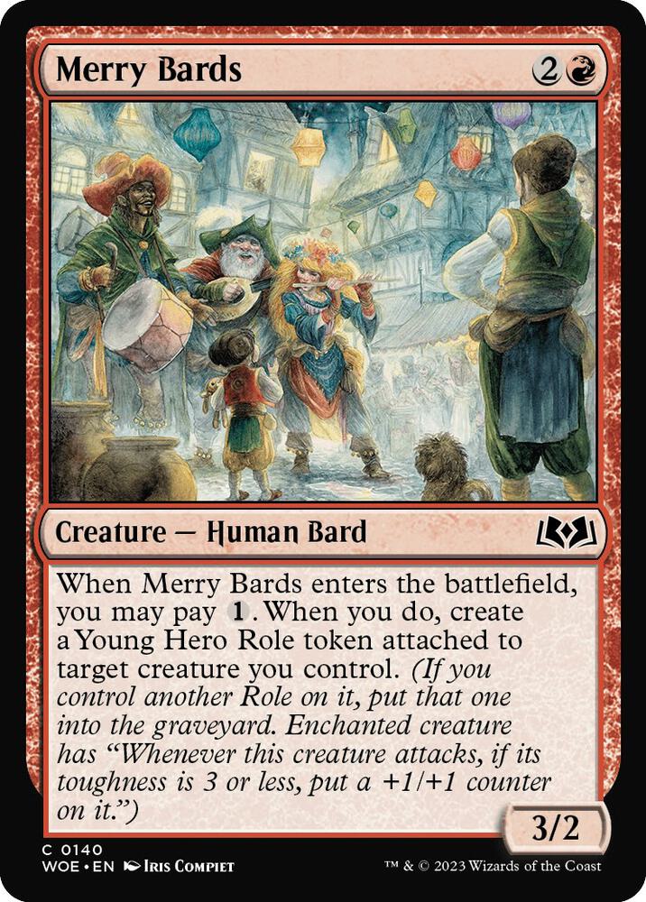 Merry Bards 140 card from Wilds of Eldraine