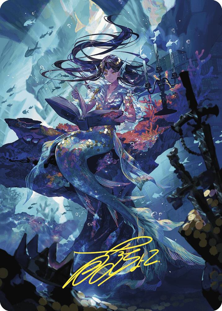 Rhystic Study Art Card (Gold-Stamped Signature) 79 card from Art Series: Wilds of Eldraine