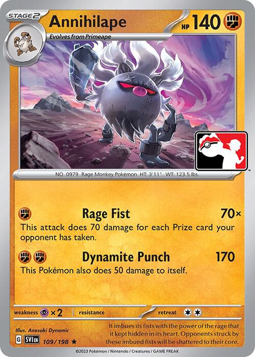Annihilape 109/198 card from Prize Pack Series Cards