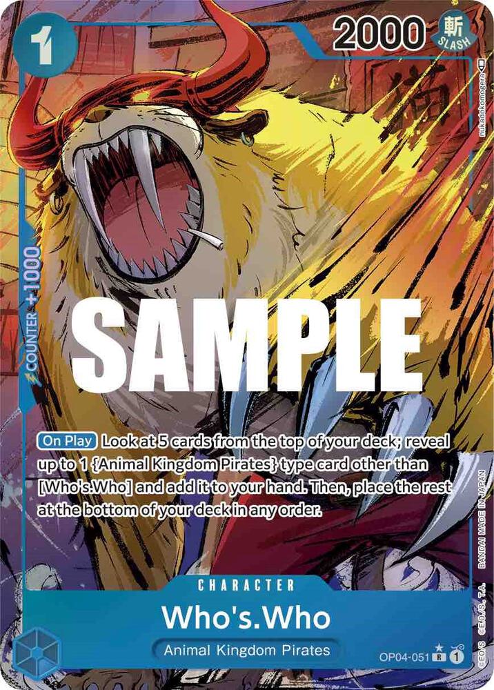 Who's.Who (Alternate Art) OP04-051 card from Kingdoms of Intrigue