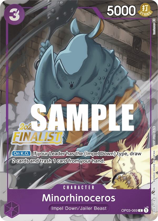 Minorhinoceros (Online Regional 2023) [Finalist] OP03-069 card from One Piece Promotion Cards