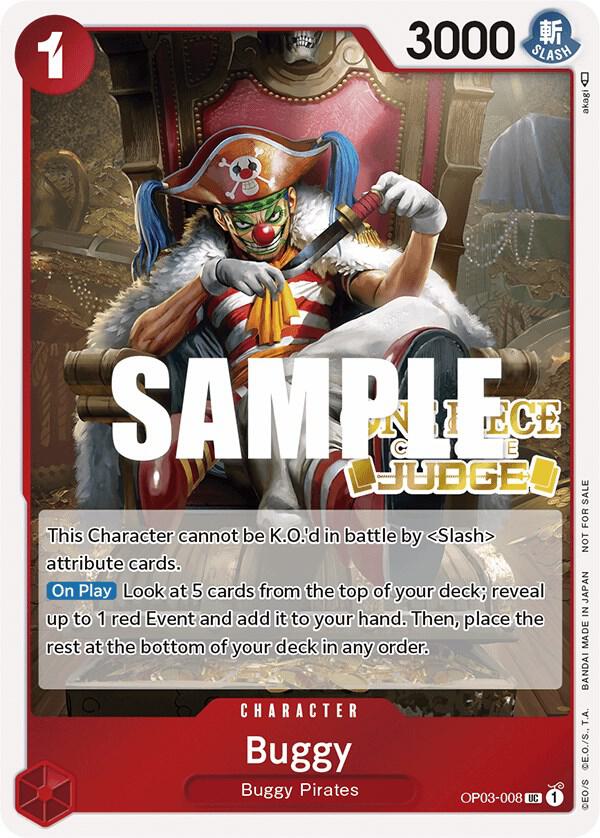 Buggy (Judge Pack Vol. 2) OP03-008 card from One Piece Promotion Cards