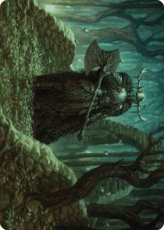 Mosswood Dreadknight Art Card 40 card from Art Series: Wilds of Eldraine