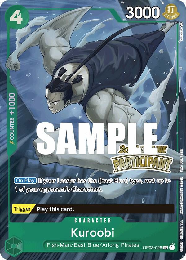 Kuroobi (Offline Regional 2023) [Participant] OP03-026 card from One Piece Promotion Cards