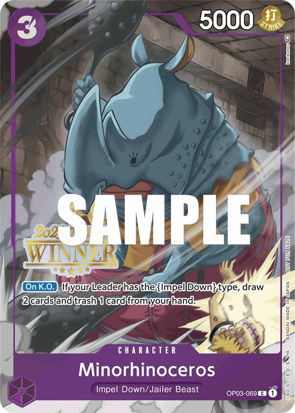 Minorhinoceros (Offline Regional 2023) [Winner] OP03-069 card from One Piece Promotion Cards