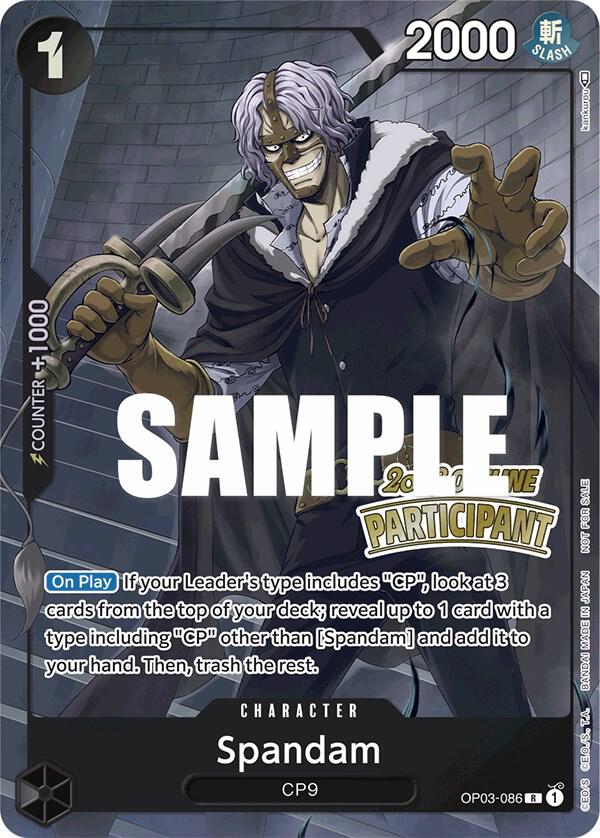 Spandam (Offline Regional 2023) [Participant] OP03-086 card from One Piece Promotion Cards