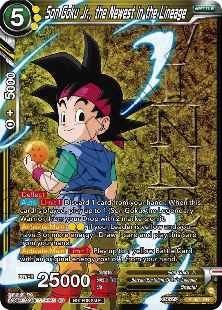 Son Goku Jr., the Newest in the Lineage (Winner-Stamped) (Zenkai Series Tournament Pack Vol.5) P-531 card from Tournament Promotion Cards