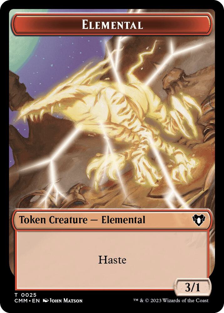 Elemental (0025) // Saproling Double-Sided Token 25 // 35 card from Commander Masters