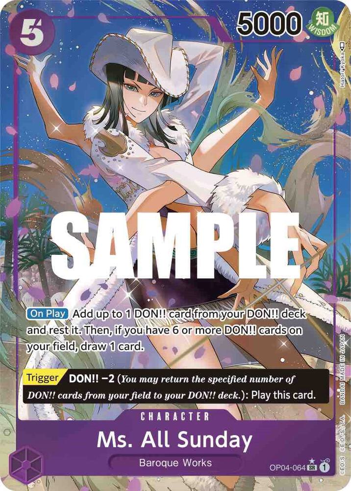 Ms. All Sunday (Alternate Art) OP04-064 card from Kingdoms of Intrigue