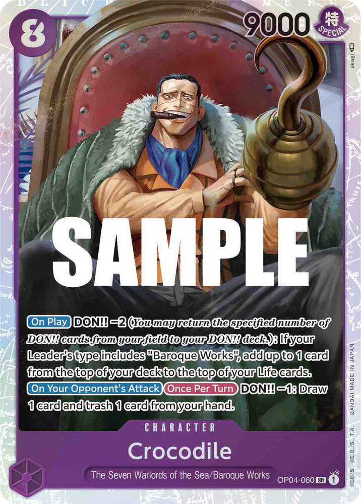Crocodile OP04-060 card from Kingdoms of Intrigue